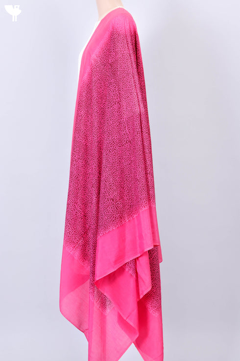 Cotton Silk DupattaIn Discharged Jaal Block Print