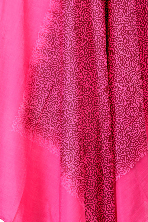 Cotton Silk DupattaIn Discharged Jaal Block Print