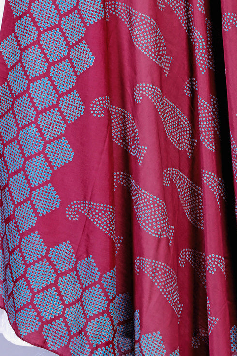 Cotton Silk DupattaIn Paisley Block Print