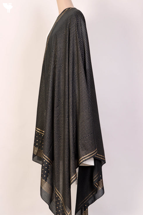 Cotton Silk Dupatta In Gold Block Print