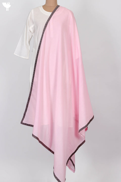 Mulmul Cotton Dupatta With Printed Border