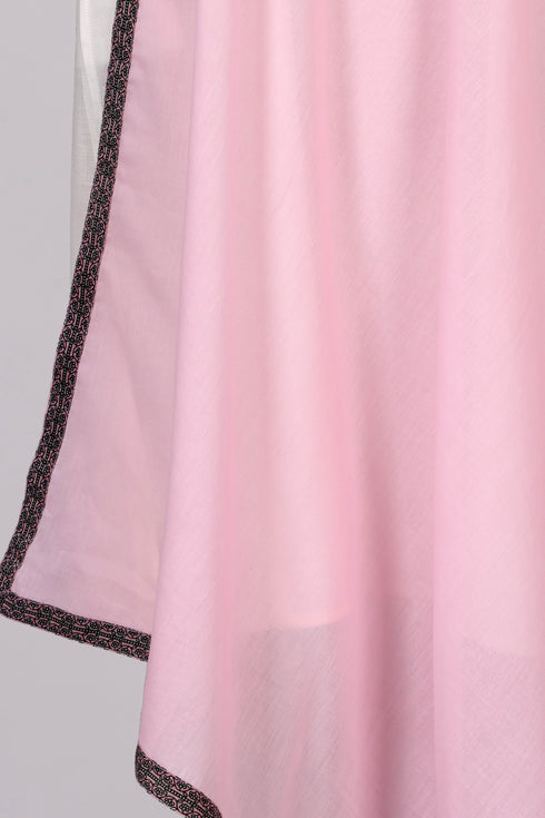 Mulmul Cotton Dupatta With Printed Border
