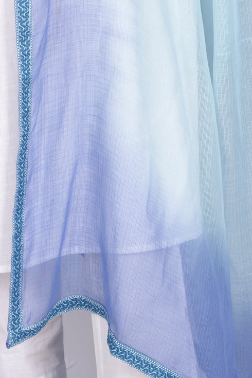 Kota Doria Dupatta With Printed Border