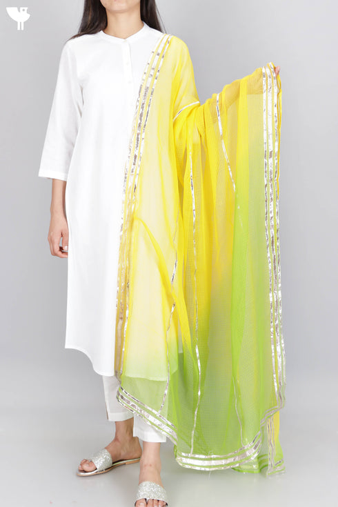 Kota Doria Dupatta With Gota Patti Embroidery