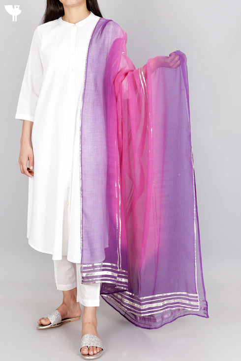 Kota Doria Dupatta With Gota Patti Embroidery
