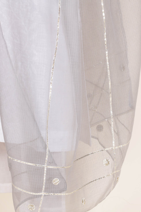 Kota Doria Dupatta With Gota Patti Embroidery