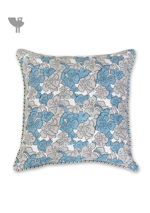 20s Cotton Cushion Cover In Floral Block Print