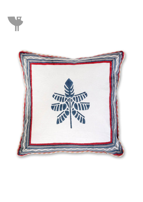 20s Cotton Cushion Cover In Abstract Block Print