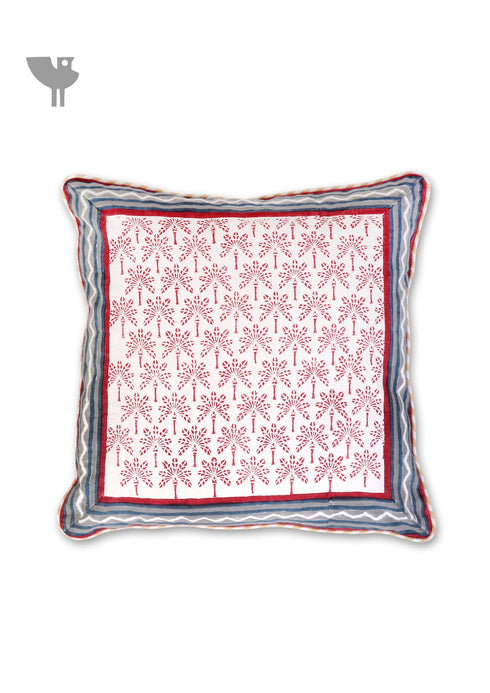 20s Cotton Cushion Cover In Abstract Block Print