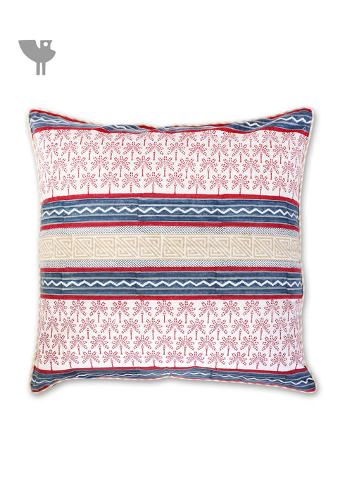 20s Cotton Cushion Cover In Abstract Block Print