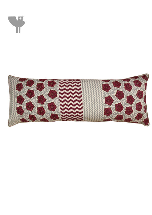 20s Cotton Cushion Cover in Block Print with Piping