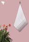 Handloom Cotton Hand Towel With Block Printed Border