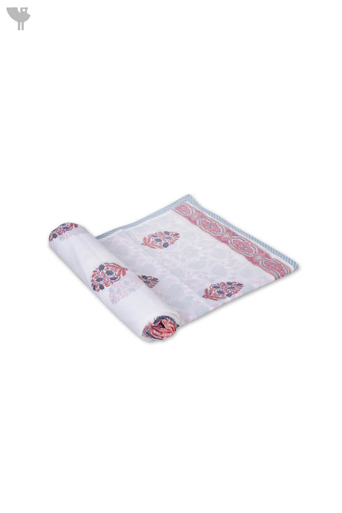 Mulmul Cotton Dohar in Floral Block Print