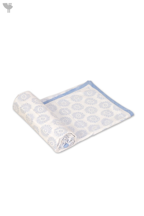 Mulmul Cotton Khasto Dohar In Abstract Block Print