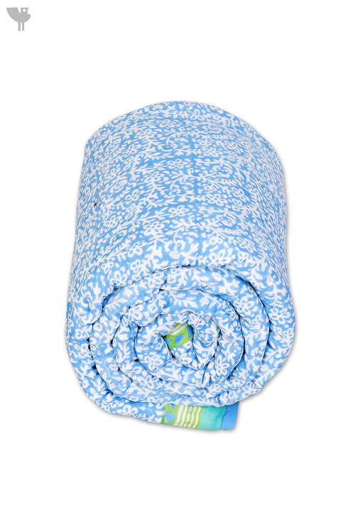 Mulmul Cotton Quilt in Floral Block Print