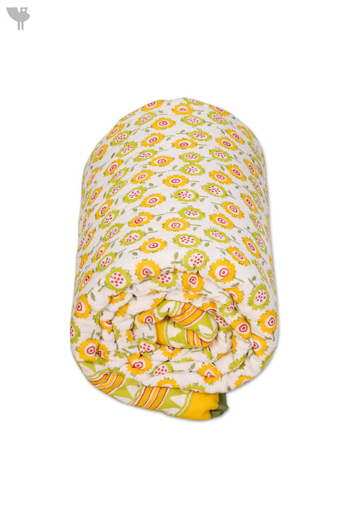 Mulmul Cotton Quilt In Graphic Block Print