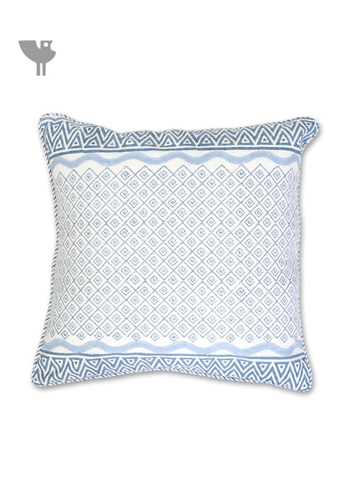 20s Cotton Cushion Cover In Geometric Block Print