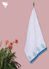 Handloom Cotton Bath Towel With Block Print Border