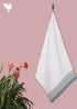 Handloom Cotton Bath Towel With Block Print Border