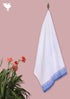 Handloom Cotton Bath Towel With Block Print Border