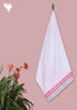 Handloom Cotton Bath Towel With Block Print Border