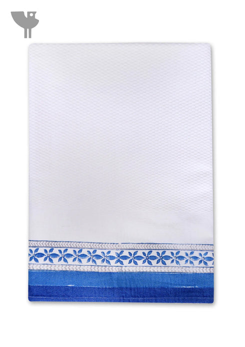 Handloom Cotton Bath Towel With Block Print Border