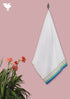 Handloom Cotton Bath Towel With Block Print Border