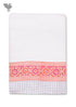 Handloom Cotton Bath Towel With Block Print Border