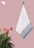 Handloom Cotton Hand Towel With Block Print Border