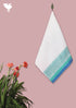 Handloom Cotton Hand Towel With Block Print Border