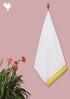 Handloom Cotton Hand Towel With Block Print Border