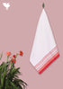 Handloom Cotton Hand Towel With Block Print Border