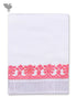 Handloom Cotton Hand Towel With Block Print Border