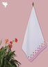 Handloom Cotton Hand Towel With Block Print Border