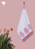 Handloom Cotton Hand Towel With Block Print Border