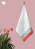 Handloom Cotton Hand Towel With Block Print Border