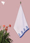Handloom Cotton Hand Towel With Block Print Border