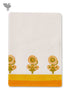 Handloom Cotton Hand Towel With Block Print Border
