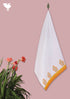 Handloom Cotton Hand Towel With Block Print Border