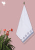 Handloom Cotton Hand Towel With Block Print Border