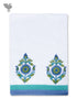 Handloom Cotton Hand Towel With Block Print Border