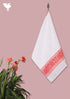 Handloom Cotton Hand Towel With Block Print Border