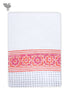 Handloom Cotton Hand Towel With Block Print Border