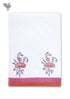 Handloom Cotton Hand Towel With Block Print Border