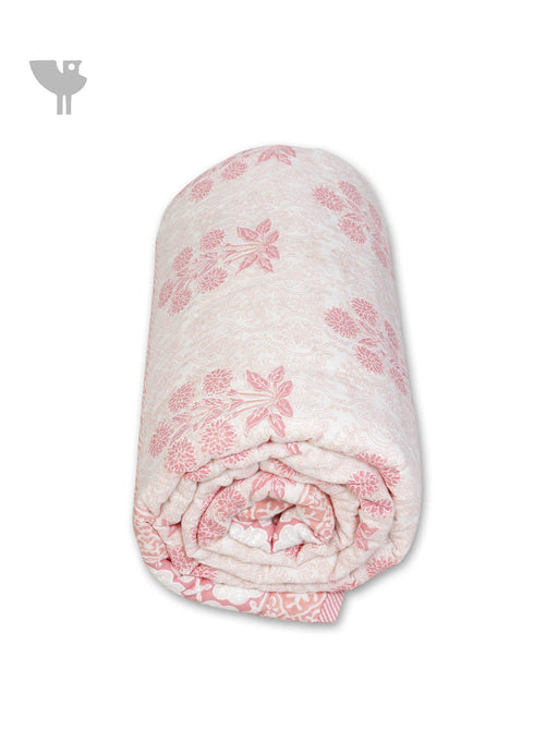 Mulmul Cotton Quilt in Floral Block Print