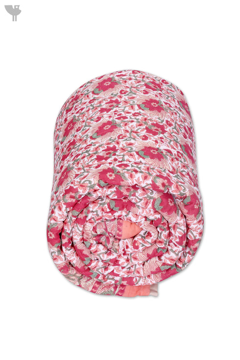 Mulmul Cotton Quilt In Graphic Block Print