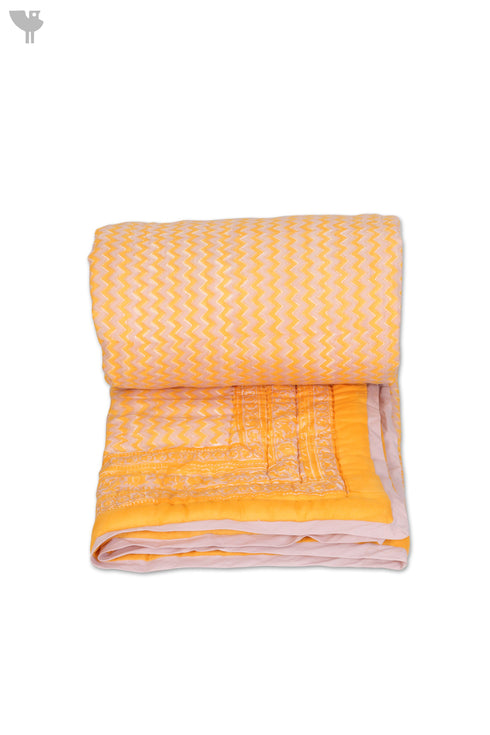 Mulmul Cotton Quilt in Floral Block Print