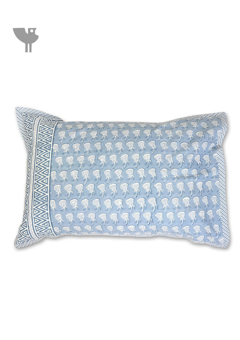 40s Cotton Pillow Cover In Geometric Block Print
