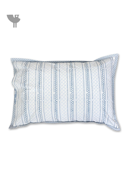 40s Cotton Pillow Cover In Geometric Block Print