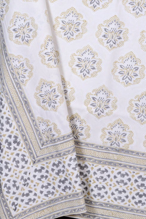 20s Cotton Bed Cover In Graphic Block Print